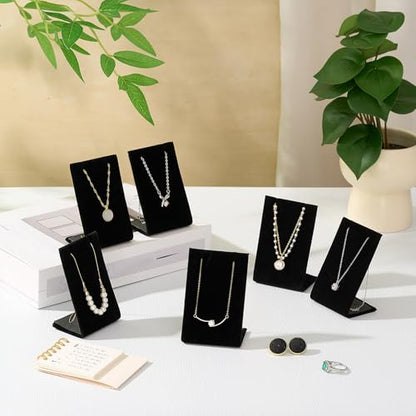 RattanView 12 Pcs Velvet Earring Display Stand Necklace Holder Black - color: Black