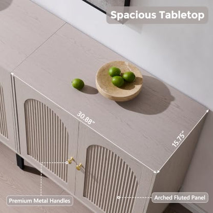 IFGET 34"Tall Modern Arch Sideboard Buffet Cabinet with Storage, Light Grey - color: Light Grey, size: 1 Piece