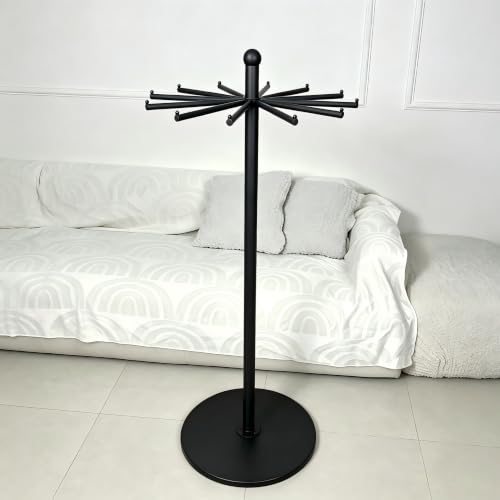 23-Inch Metal Rotating Purse & Scarf Display Rack,Black - color: Black