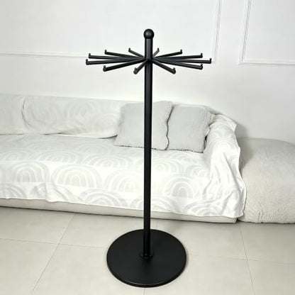 23-Inch Metal Rotating Purse & Scarf Display Rack,Black - color: Black