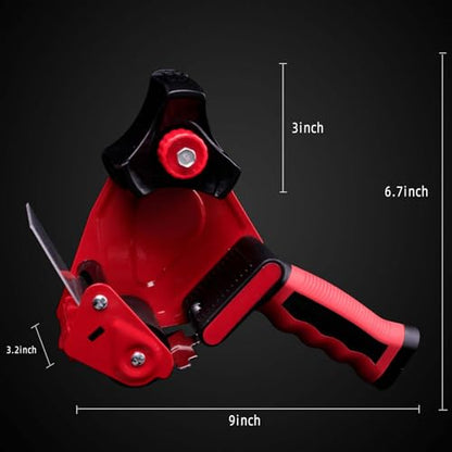 QILIMA Packing Tape Dispenser Gun 2" Light Seal Packing for Use Tape Dispenser Gun for Shipping, Moving, Carton and Box Sealing-Red (Pack of 2) - size: 2 inch (Pack of 2)