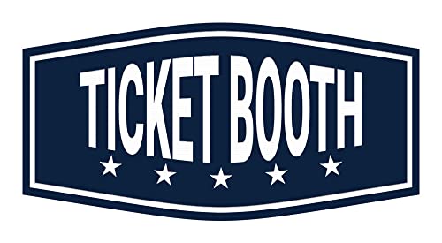 Fancy Ticket Booth Sign (Navy Blue/White) - Small - color: Navy Blue / White, size: Small (3" x 6")