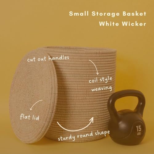 White Bin with Lid, Small Size, 16 Inch Tall, 16 Inch Wide - size: 16" Wide Small