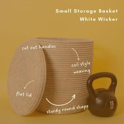 White Bin with Lid, Small Size, 16 Inch Tall, 16 Inch Wide - size: 16" Wide Small