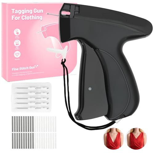 Black Micro Sewing Gun Stitch Gun for Clothes -4000 Fasteners Mini Tagging Gun Sew Kit for Hemming Tool Pants Repairing Seams and More - color: Black