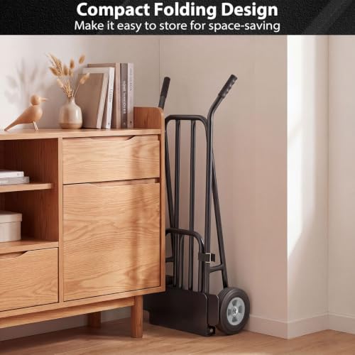 Goplus Hand Truck Dolly, Heavy Duty Metal Moving Dolly Cart - color: Black