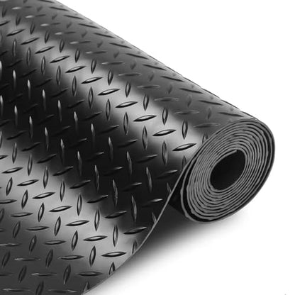 3mm Coin-Grip Rubber Flooring Roll - Easy to Cut Waterproof Anti-Slip Mat, Heavy Duty Floor Protection for Garage, Gym, Stable, Basement, Kennel, 4' x 6' - size: 4 ft x 6 ft x 0.1 in