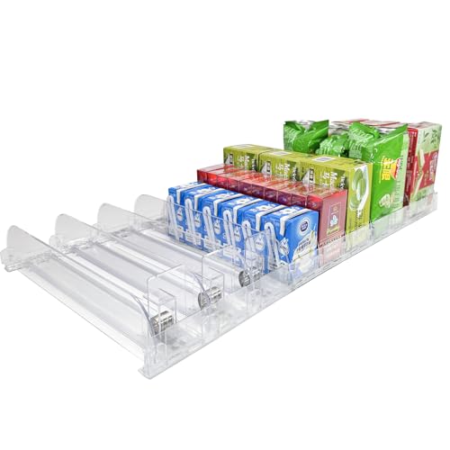 9-Pack Spring Loaded Shelf Pusher System, Adjustable Width for Supermarket, Store, Pharmacy, Auto Push Snack, Cigarette and Medicine Display Organizer, 23.82 in x 11.81 in