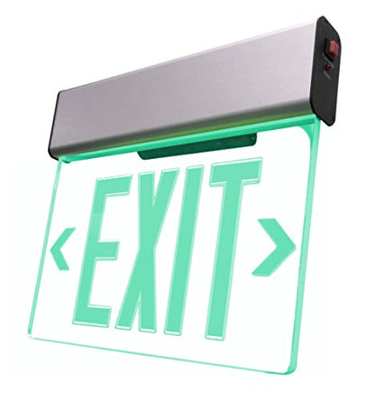 NICOR Lighting LED Emergency Exit Sign, Clear with Green Lettering (EXL2-10UNV-AL-CL-G-1) - color: Clear, Green Letters
