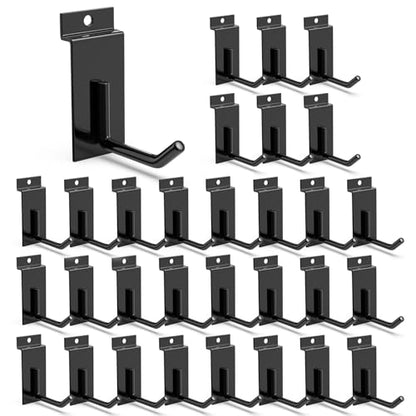 3-H Slatwall Straight Hooks 30PC,3 Inch,Extra Large Thick Backplate - size: 3"x30