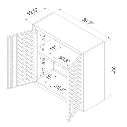Manhattan Comfort Fortress Floating Storage Cabinet, Modern Stainless-Steel Garage Cabinet, Grey - color: Grey, style: Floating Cabinet