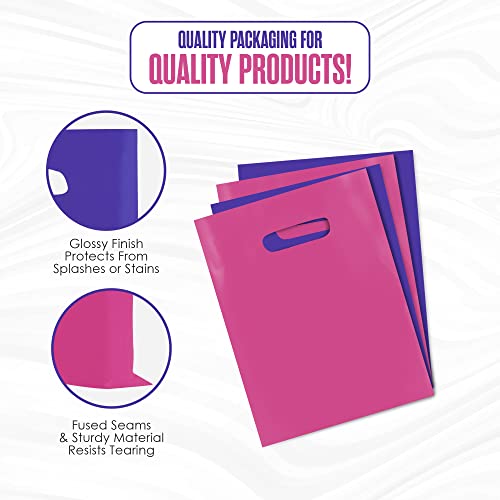 Merchandise Bags, Retail Bags, Small Business, Pink & Purple, Bulk 100 Pack - color: Pink/Purple