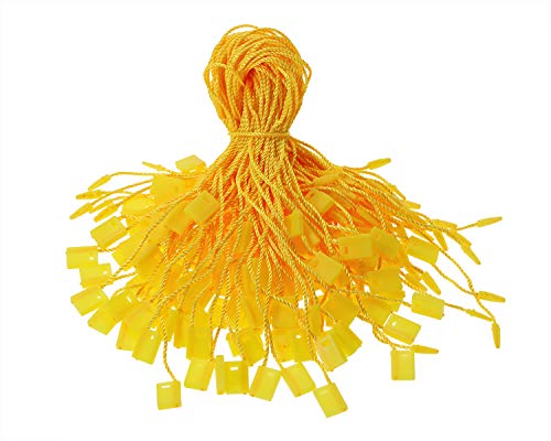 Tupalizy 7 Inch Nylon Hang Tag String for Clothes Gift Bags Price Tags Shoes Snap Lock Pin Loop Fastener Hook Ties Tag Rope for Belts Pocket Squares Luggage Label Attachment, 120PCS (Golden Yellow) - color: Golden Yellow