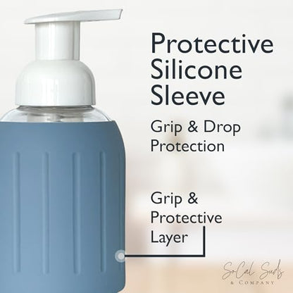 Foaming Glass Hand Soap Dispenser Pump Slate Blue 8oz - color: Slate Blue