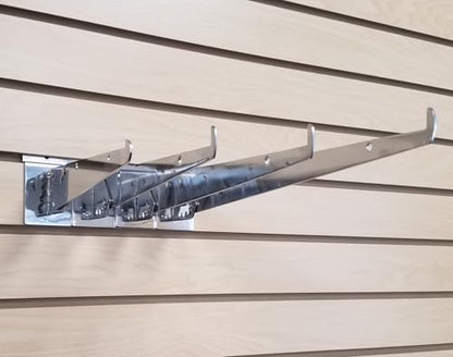 Adjustable Angle Slatwall Shelf Bracket - 8", 10", 12" & 14" Depths Available, Chrome (2, 10" D) - size: 10" D