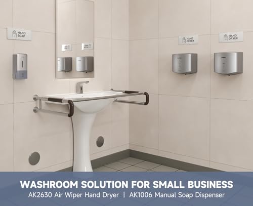 AIKE Liquid Commercial Soap Dispenser,27oz for Bathroom Sleek Silver,AK1006 - color: Silver