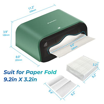 Paper Towel Holder Wall Mount: Commercial Paper Towel Dispenser for Multifold/Trifold/c Fold Hand Paper Towel, Adhesive Paper Towel Holder No-Hole Installation 200 Sheets - color: D-23 Green