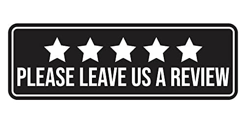 Standard Please Leave Us A Review Sign (Black) - Medium - color: Black, size: Medium (2.75" x 7")