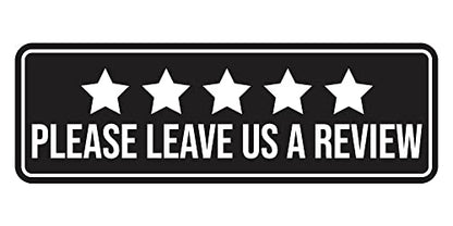 Standard Please Leave Us A Review Sign (Black) - Small - color: Black, size: Small (2" x 6")