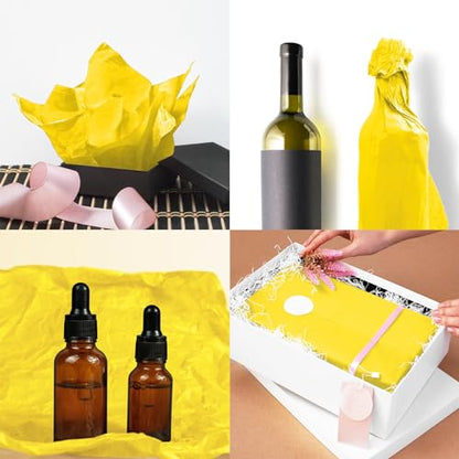 120 Sheets 14 x 20 Inch Yellow Tissue Paper for Gift Bag Wrapping - color: Yellow