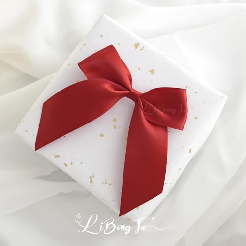 Christmas Red 4.5 Inch Twist Tie Satin Gift Wrap Bows 24 Counts - color: Red