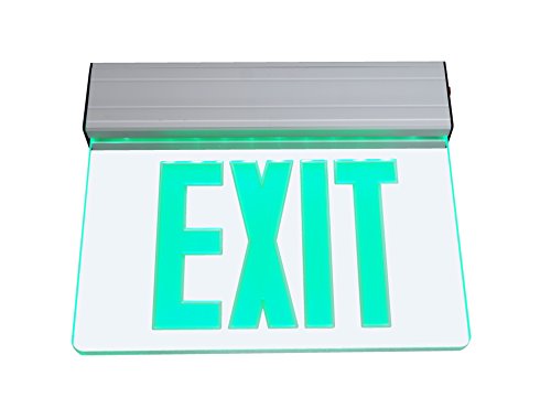 NICOR Lighting LED Emergency Exit Sign, Clear with Green Lettering (EXL2-10UNV-AL-CL-G-1) - color: Clear, Green Letters