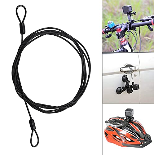 100CM/3.3ft 3mm Outdoor Travel Security Cable Lock,Braided Steel Coated Safety Cable Luggage Lock,Safety Cable Wire Rope Double Loop Lightweight GOMRQING (2 Pack) - size: 3.3FT-2 Pack