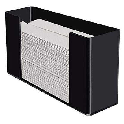 AramediA Black Acrylic Towel (Paper) Dispenser 11.5-Inch Wide x 4.2-Inch Deep x 6.75-Inch High, Black - 2 Pack