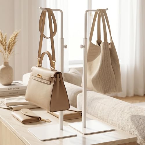6 Pack Purse Stand Holder Handbag Display Stand, White - color: White