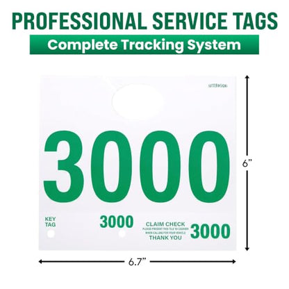 Automotive Service Tag Numbers Dispatch Numbers (3000-3999) - size: 3000-3999