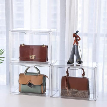 ZLLZUU Purse Organizer for Closet, X-Large Acrylic Display Case 3 Pack - size: 3pack-X Large