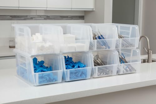 HE HUDSON EXCHANGE 11" x 5.5" x 5" (6 Pack) Plastic Stackable Storage Bin, Clear - color: Clear, size: 6 Pack
