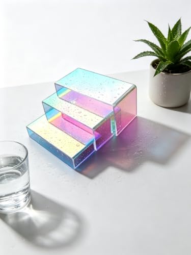 Wider Holographic Acrylic Risers 6 Pcs 4 Inch for Countertop Organizer - color: Holographic 6 PCs