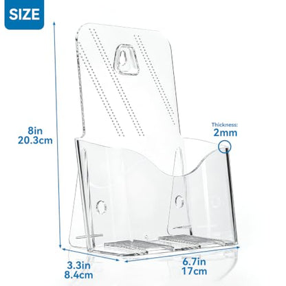 Acrylic Brochure Holder 6 x 9, Bifold Pamphlet Holder Display Stand, 4 Pack - size: 4 Pack