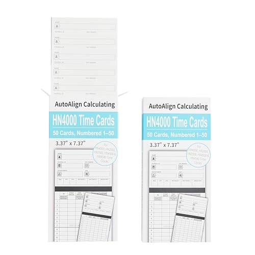 50 Time Cards for uPunch HN4000, HN2000, HN2500, HN4500