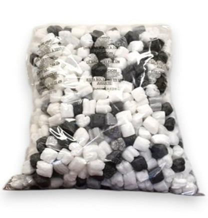 FunPak MiniPack Plant Based Biodegradable Packing Peanuts 0.60 cu ft Bag Compostable (Black and White Hearts) - style: Black and White Hearts