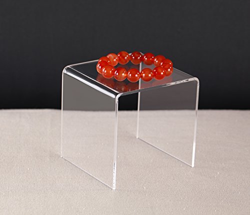 Jusalpha® 8 PC 4'' Clear Acrylic Risers,Retail Display Risers Shelf - size: 4x4x4 Inches