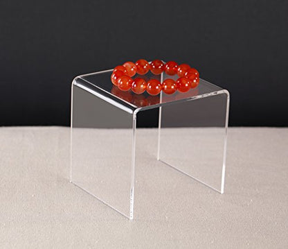 Jusalpha® 8 PC 4'' Clear Acrylic Risers,Retail Display Risers Shelf - size: 4x4x4 Inches