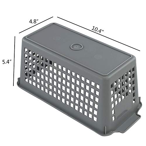 Plastic Baskets for Organizing, Grey, Set of 4 - size: drawer baskets