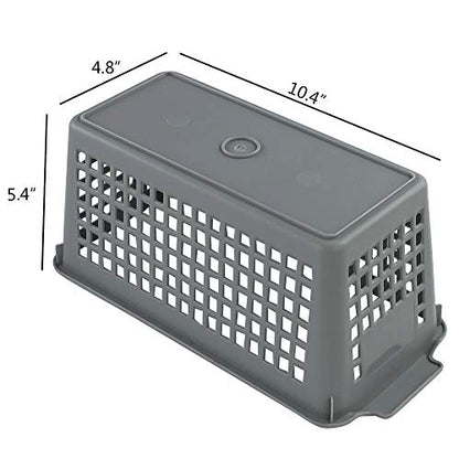 Plastic Baskets for Organizing, Grey, Set of 4 - size: drawer baskets