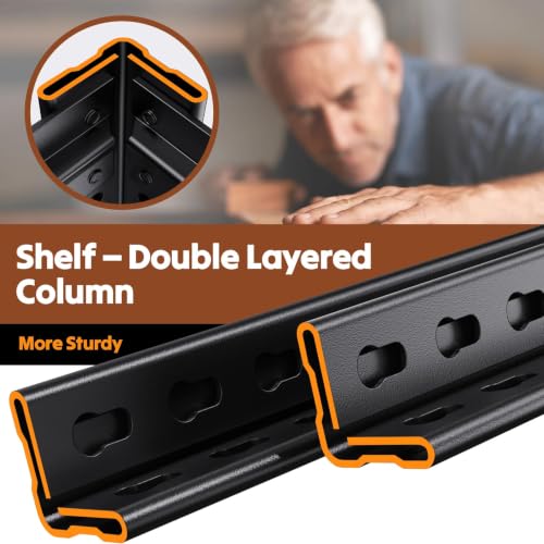 Storage Shelves,Garage Shelving,Adjustable Heavy Duty Shelving Unit,5T Tall Garage Shelves，Metal Standing Shelf Units,Utility Rack for Kitchen Warehouse Industrial Basement 71.2 * 35.4 * 15.7 - size: 71.2''H*35.4''L*15.7''W