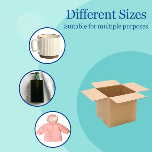 5 Pack 8x8x8 Shipping Boxes Brown Corrugated Cardboard Mailers - size: 8x8x8in