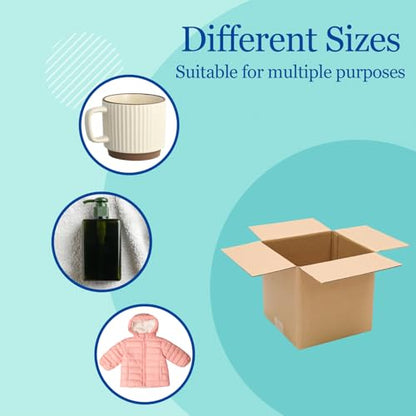 5 Pack 8x8x8 Shipping Boxes Brown Corrugated Cardboard Mailers - size: 8x8x8in