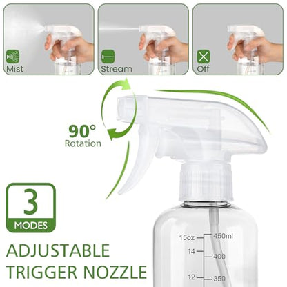 Spray Bottles 2 Pack 10oz 360° Any-Angle Spraying for Cleaning - color: Clear, size: 10oz