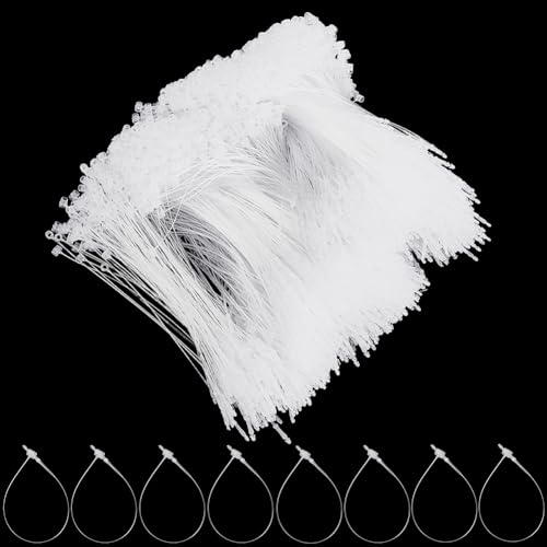 2000Pcs 5 Inch Plastic Fasteners Hang Tags Clear Snap Lock Pins Security Loop Price Tag Pins Ring Ties for Retail Store Clothes Price Tag DIY Accessory Supply