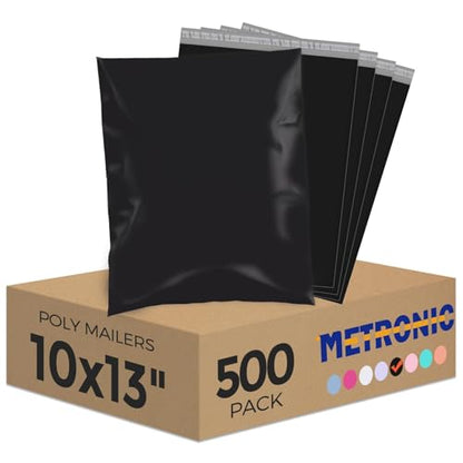Metronic Black Poly Mailers 10x13 500 Pack, Strong Adhesive Shipping Bags - color: Black, size: 10x13 500PC