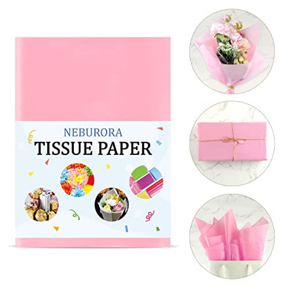 NEBURORA 120 Sheets Pink Tissue Paper Wedding Gift Wrap Paper - color: Pink