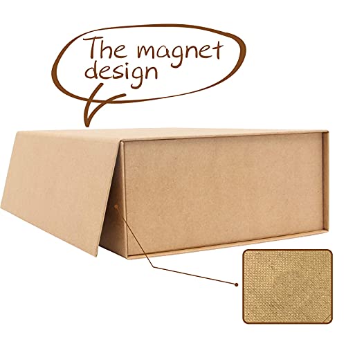 Rsgift Kraft Gift Box Small Kraft 9.7x7.2x3.3 Gift Box for Women Closure Lid Christmas,Thanksgiving Day,Valentine's Day,Christmas Gift Boxes - color: Kraft, size: 7.8 x 7 x 3.1 inches (pack of 1)