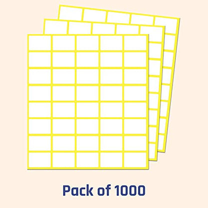 1000 Pack, 0.5" x 0.75" - White Labels Stickers for Writing, Price Stickers - size: 0.5" x 0.75" | 1000 Labels