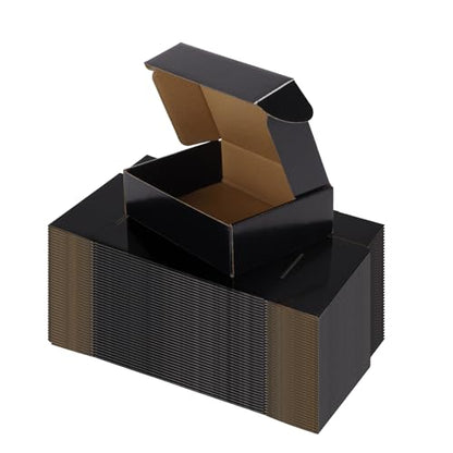 Hoikwo 40 Pack Black 7x5x2 Shipping Boxes - color: Black(Glossy), size: 7x5x2-40 Boxes